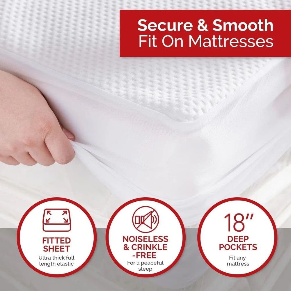 Bamboo Mattress Protector Extra Deep - 100% Waterproof‎ FULL Size Mattress Cover